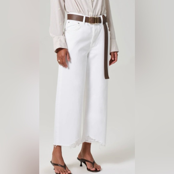 CITIZEN OF HUMANITY AYLA RAW HEM WHITE DENIM JEANS. SIZE 27. NEW WITHOUT TAGS. 🤍 - Picture 1 of 5